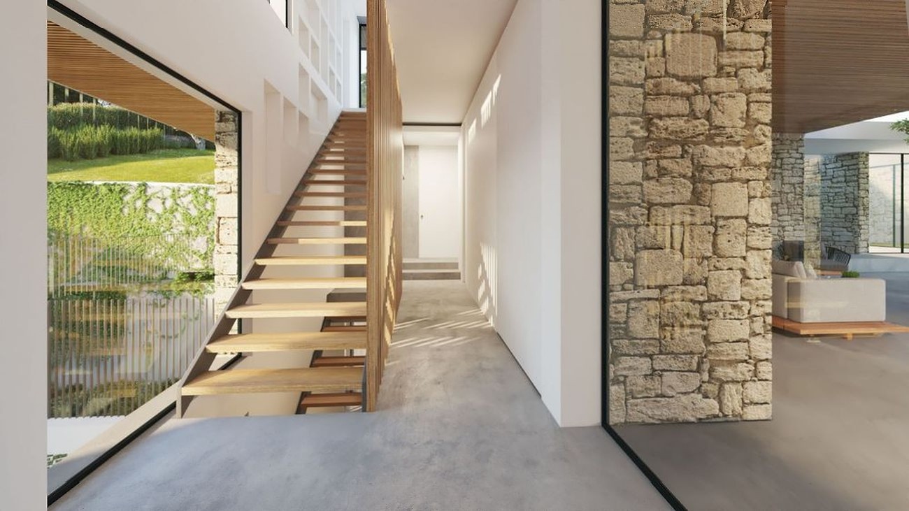 Render — escada interior